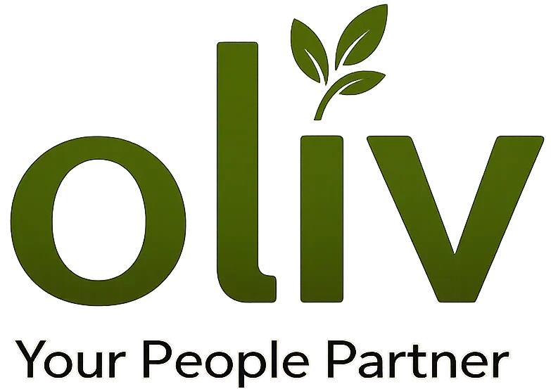 Oliv logo with sprout detail